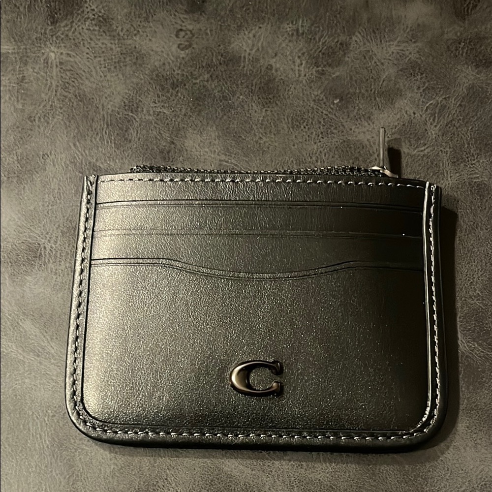 Coach Black Leather Card Holder